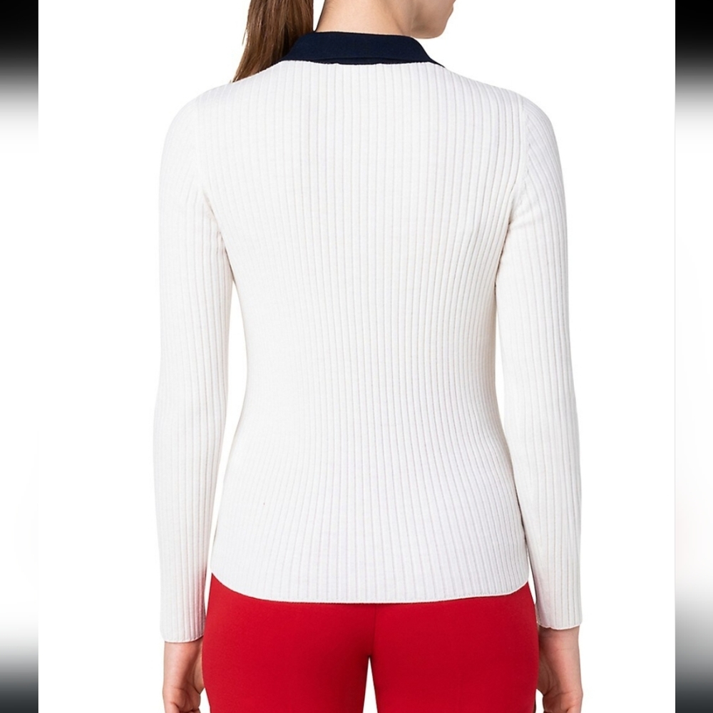 NWT Akris Punto Colorblock Rib-knit Top - Picture 3 of 7